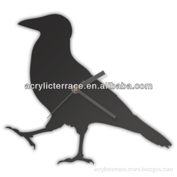 Acrylic Laughing Raven Wall Clock in Black hg140307003B